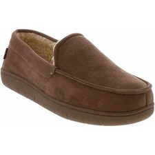 New Levis Fields Venetian Faux Sherpa Memory Foam Tan Moccasin Slippers M 8 - 9