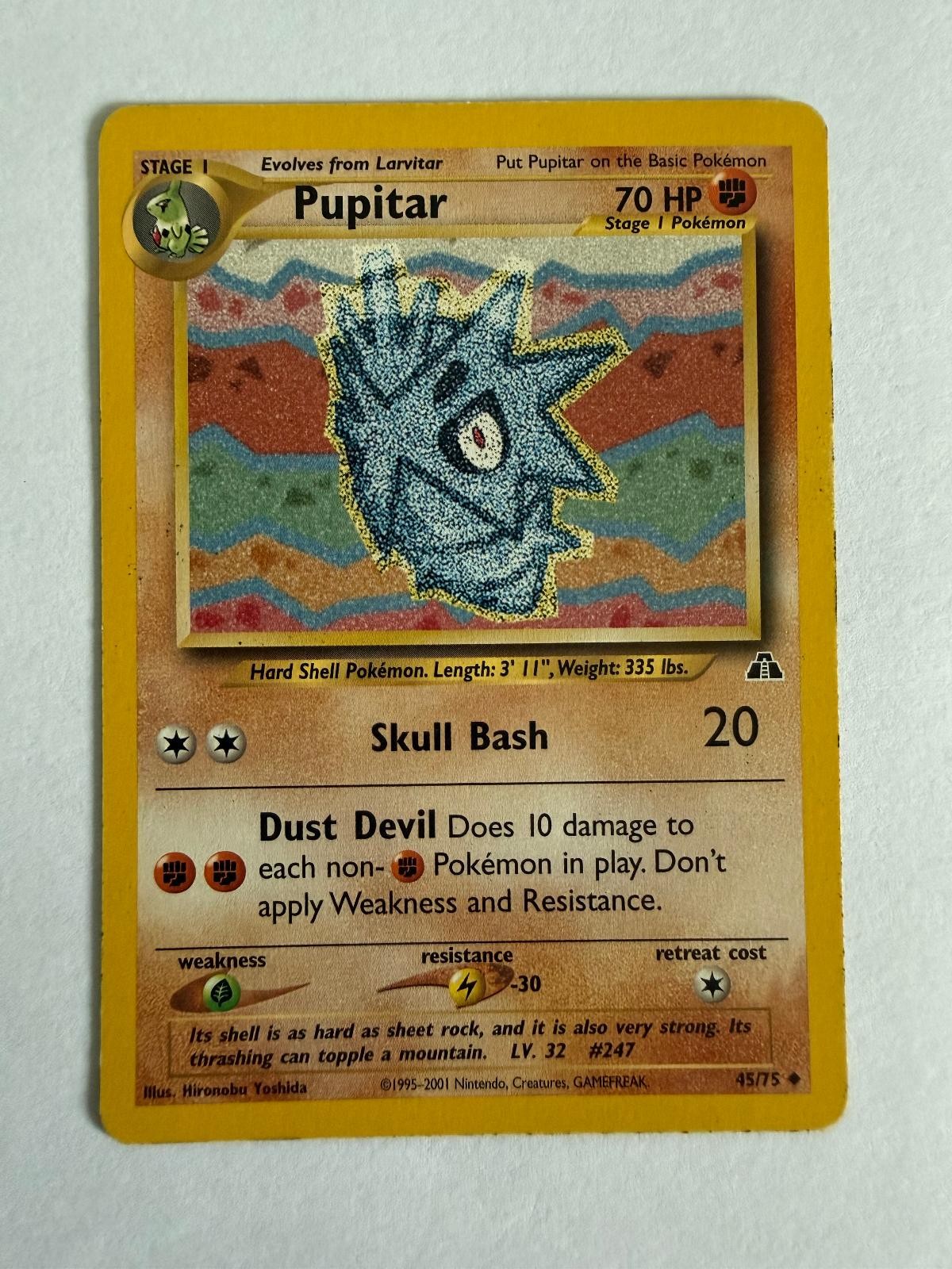 Pupitar 45/75 Neo Discovery Unlimited Uncommon Lightly Played Pokemon