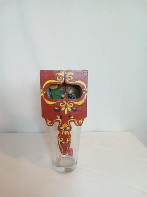 Antique Miniature Pull Cord Puppet Theatre Hand Painted