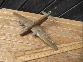 WW2 Trench Art Brass Vickers Wellington Bomber lighter / RAF Aerodrome Art model