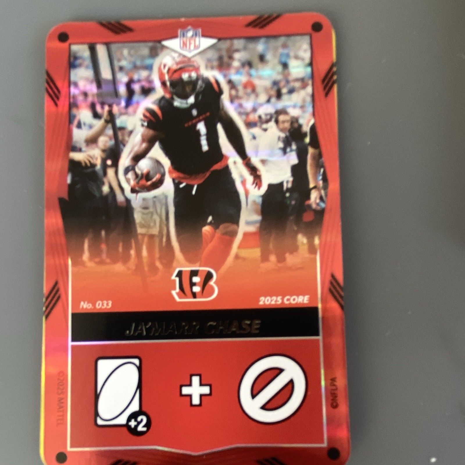 Ja'Marr Chase Bengals Uno Elite 2025 Core Edition Football Red Foil