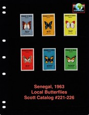 $28.55 Scott Value - 1963 SENEGAL Butterflies West Africa scarcer CV MNH NH UMM