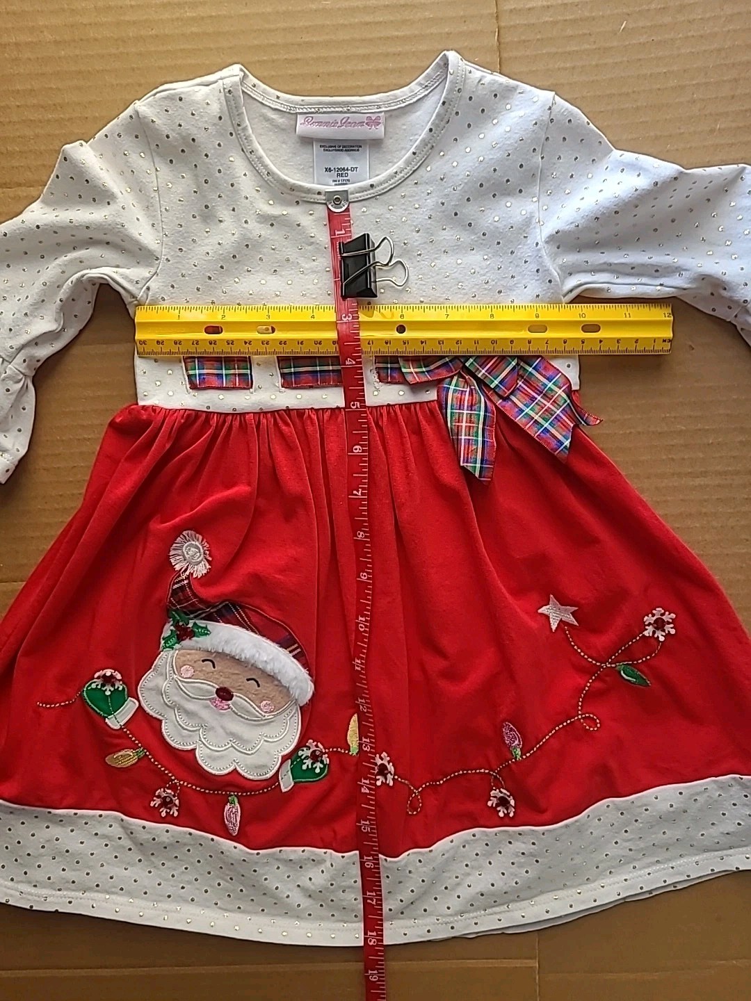 Bonnie Jean Embellished Christmas Santa Dress Girls Size 3/3T