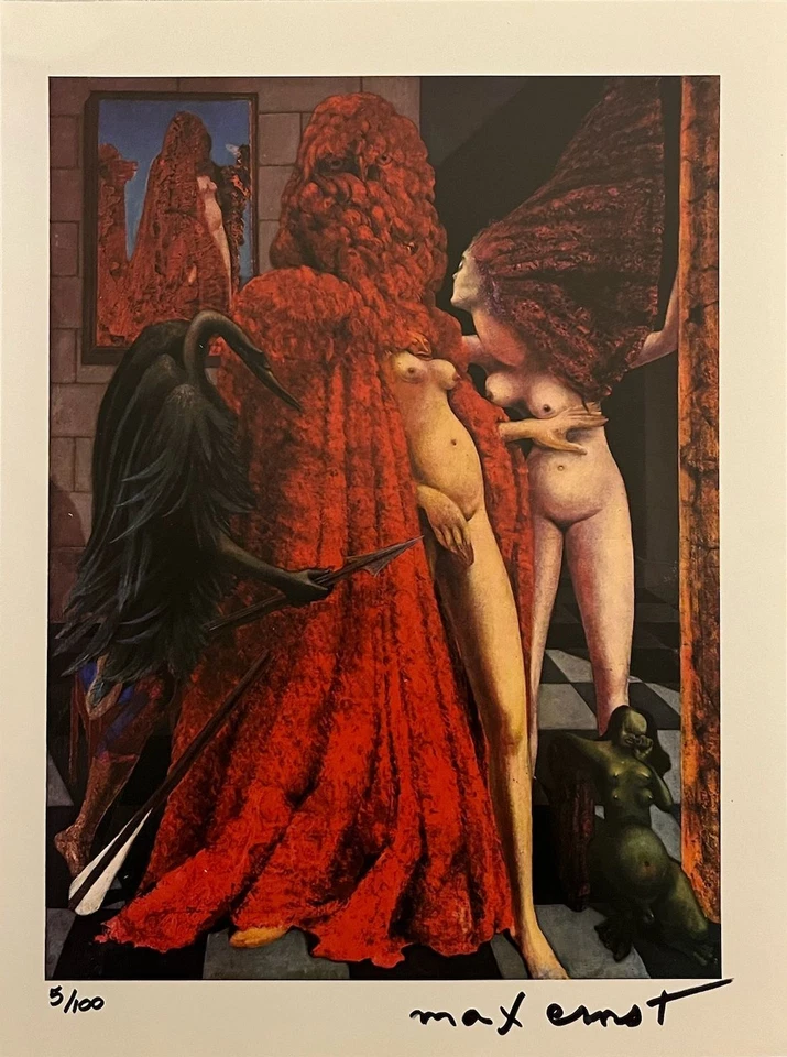 Impresión original firmada a mano por Max Ernst con certificado de autenticidad y +$3.500 USD de valoración Foto 2 de 4