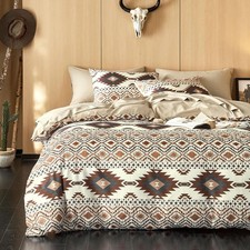 - Western Comforter Set, Southwestern Aztec Country Style with Rustic Ranch V...