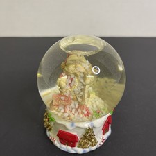 Aged Mini Merry Christmas Snow Globe Santa Clause Scene Holiday Decor 3.5in