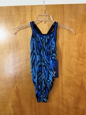 Dolfin Competition Swim Suit Flyte Blue Swimsuit USA Juniors Youth Size 26 NWT