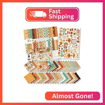 Miss Kate Cuttables Paper & Sticker Kit - Welcome Fall - 20 Double-Sided 12x12 P