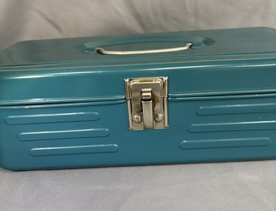 Vintage Metal Utility Tool Box Tackle Box 11.5 x5.5''x4.5'' Teal