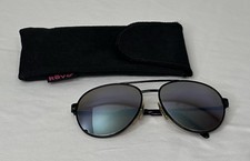 Vintage Revo Aviator Sunglasses Black Frame / Brown Mirror Lenses W/ Soft Case