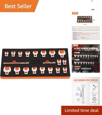 20-piece Crowfoot Wrench Set - High-strength 40cr Steel With Organizer