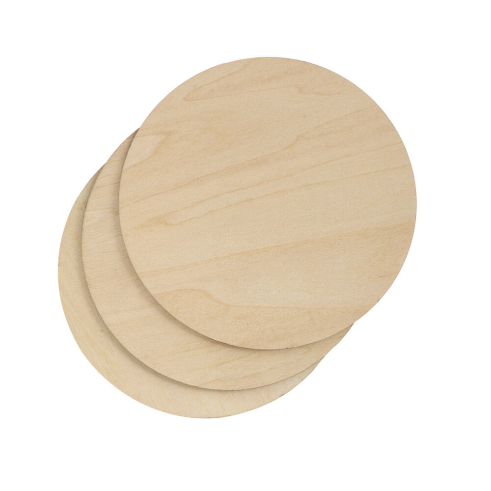 3Pcs Wood Pieces 8 Inch Wood Circles Hand-made Practical Wood Round Chips Crafts
