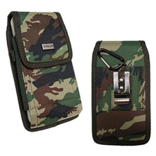 Cell Phone Pouch Tactical Holster Metal Belt Clip Loop Camouflage Case (4 sizes)