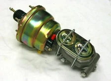 Disc Disc Street Rod 7" Dual Booster Master Cylinder Combo 1-1/8" Bore 4 port