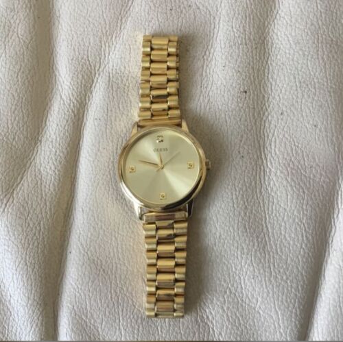 Mens Guess Goldtone Water resistant Dress Watch  New Battery-Great Condition - Picture 1 of 3