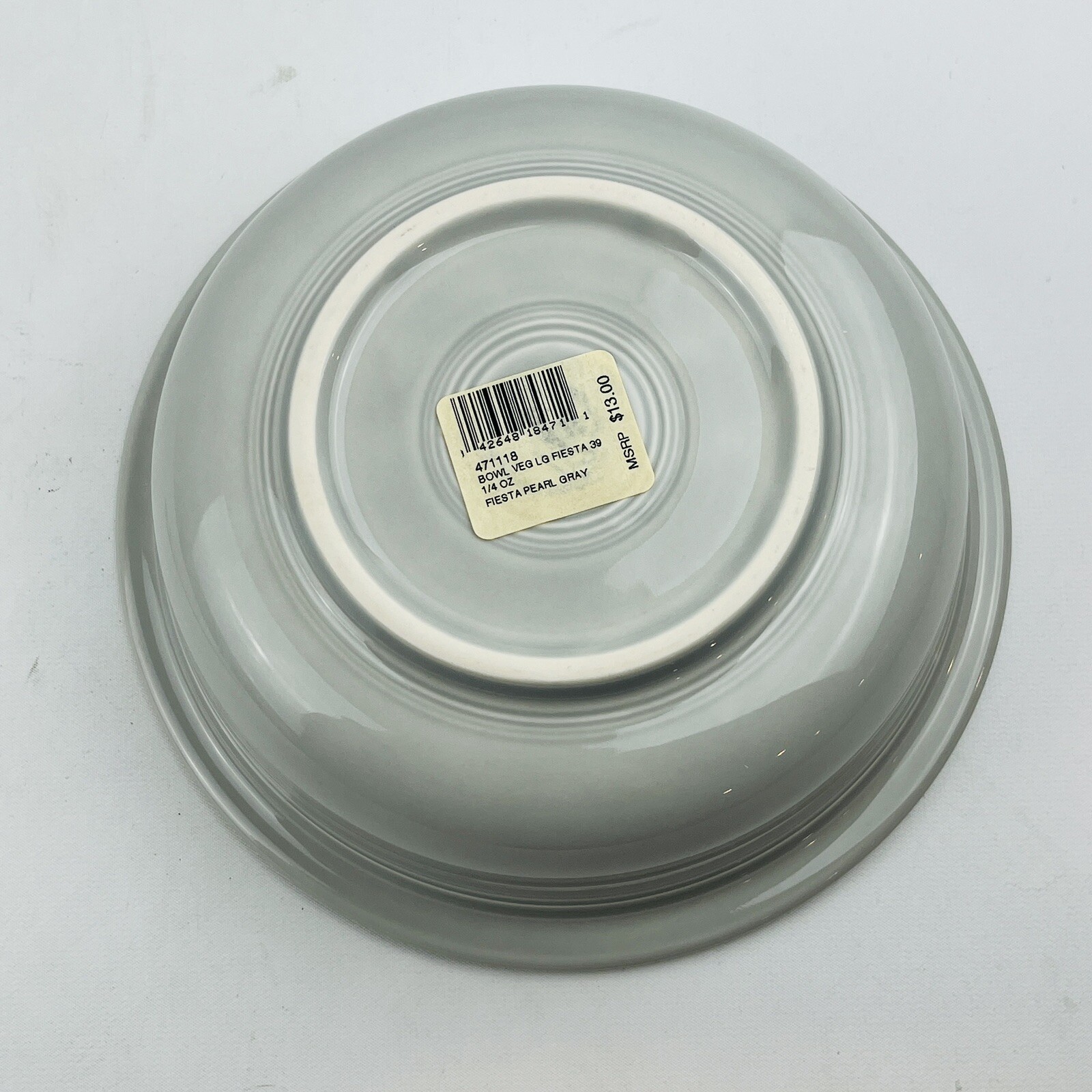 Fiesta Pearl Gray Vegetable Bowl 8" Round 39oz Homer Laughlin HLC