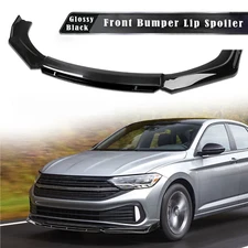 For Volkswagen Jetta Glossy Black Front Bumper Lip Spoiler+Splitters Body Kit