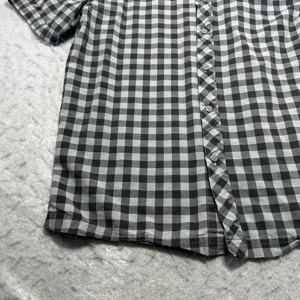 Smartwool Everyday Exploration Button Shirt Black White Plaid Mens Size Medium M - Image 2 of 4