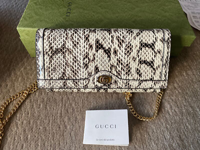 GUCCIバック GUCCI Wallet On Chain Exotic Leather Lizard Crossbody Bag