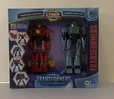 Transformers Toys EarthSpark Cyber-Combiner Terran Twitch and Robby Malto