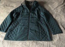 Maine Size 18 Dark Turquoise Hooded Quilted Coat Bnwt