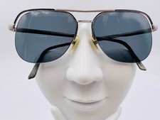 Vintage Logo Paris 196 Silver Gray Metal Pilot Sunglasses France FRAMES ONLY