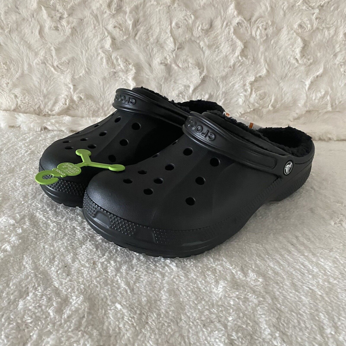 Black Crocs With Fur Inside Crocs Classic Lined Black Glitter