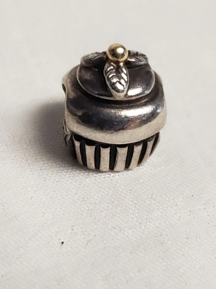 Authentic Pandora Charm Sterling 14k Gold Cupcake Birthday Cake