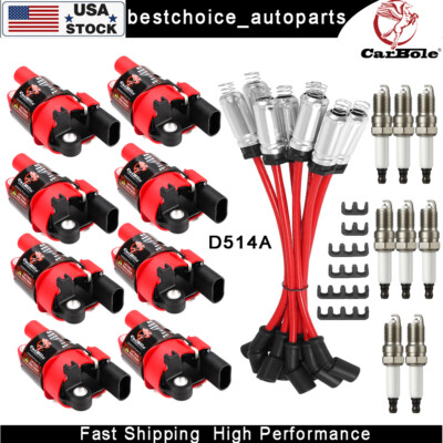 Ignition Coils Spark Plugs Wires For 2008-2016 Chevy Silverado 1500 5