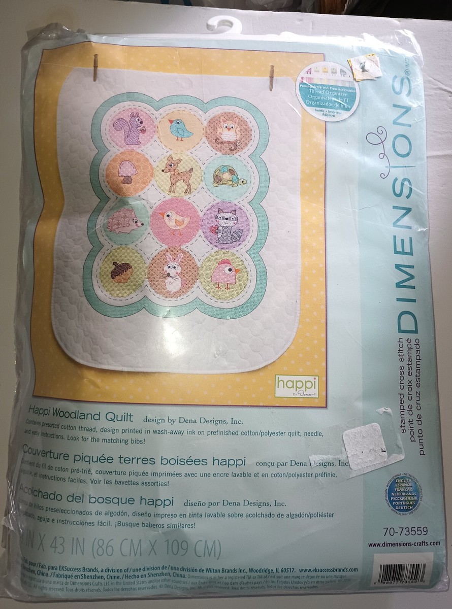 Woodland Bucilla Stamped Baby Quilts Cross Stitch Kit Stamped Baby