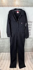New Dickies Women Long Sleeve Cotton Twill Coverall Jumpsuit Black Sz S