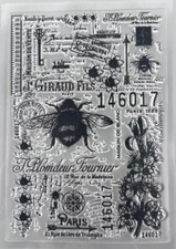 Bee and Flowers background Clear Cling Stamp