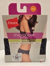 Hanes Microfiber W/Lace Cheeky M/6 - 2 Pair