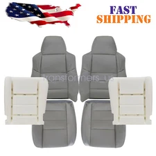 6 PCS For 2002-2005 Ford Excursion XLT Front Leather Cover Gray & Foam Cushion