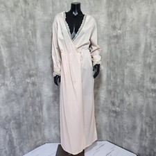 Vintage 70s 80s Softness by Avon Womens S Pink Nylon Wrap Robe Lace Trim