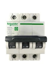 4 Pack Schneider Electric Miniature Circuit Breaker M9F23332 C60SP 3P D 32A 277V
