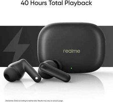 Realme Buds T300 Black 30dB ANC, 360 Spatial Audio 40 hours Bluetooth Headset.