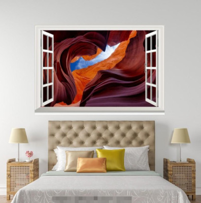 3D Cave Sky View 58 Open Windows Mural Wall Print Decal Deco AJ Wallpaper Ivy