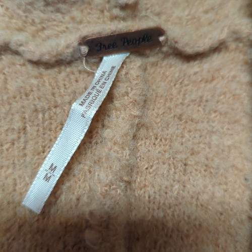 Free People Phantom Strickjacke Pullover Damen Medium hellbraun camel Wollmischung - Bild 5 von 9