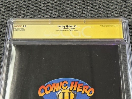 Harley Quinn #1 Comic Hero University Sketch CGC 9.8 SIGNED Benitiz & Hardin - Picture 5 of 5