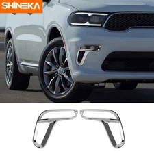 1Piar Chrome Front Fog Light Lamp Cover Trim Decoration For Dodge Durango 2021+