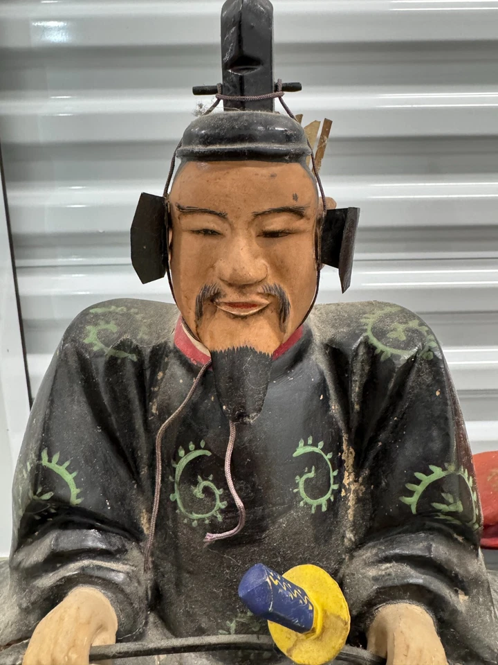 Lote de 2 Shogun Japonés Madera Tallada y Lacada Hueca, Período Edo Siglo XIX Foto 2 de 4