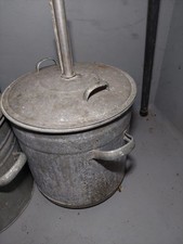 Einkochtopf Zinktopf DDR mit Thermometerhalter Dekoration Vintage Pflanzkübel