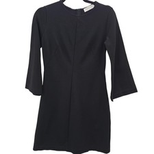 Everlane Dress Womens 0 Black Ponte Sheath 3/4 Sleeve Stretch Work Office Career