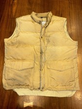 Vintage 60s 70s LL Bean Puffer Vest Goose Down Made In USA Size M Beige