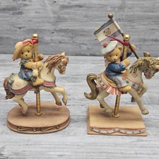 Cherished Teddies Carousel Horses Lot 2 Bill and Gina