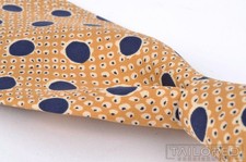 HERMES Multicolor Blue Circle Polka Dot 100 Silk Mens Luxury Tie - 3.50"