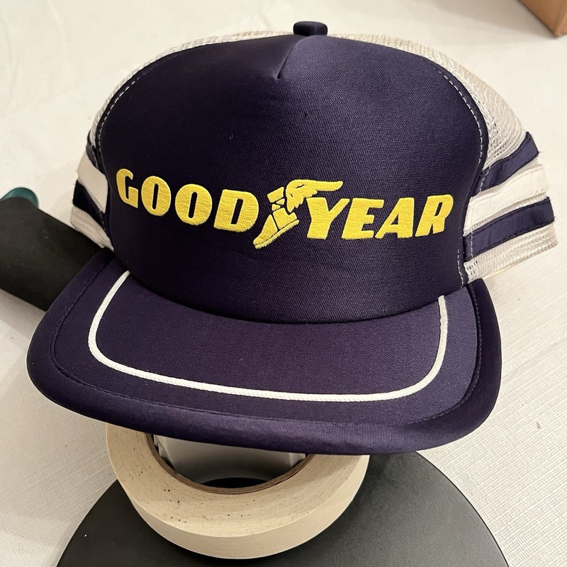Good Year Trucker Hat Cap Snap Back Screen Printed Adult Medium
