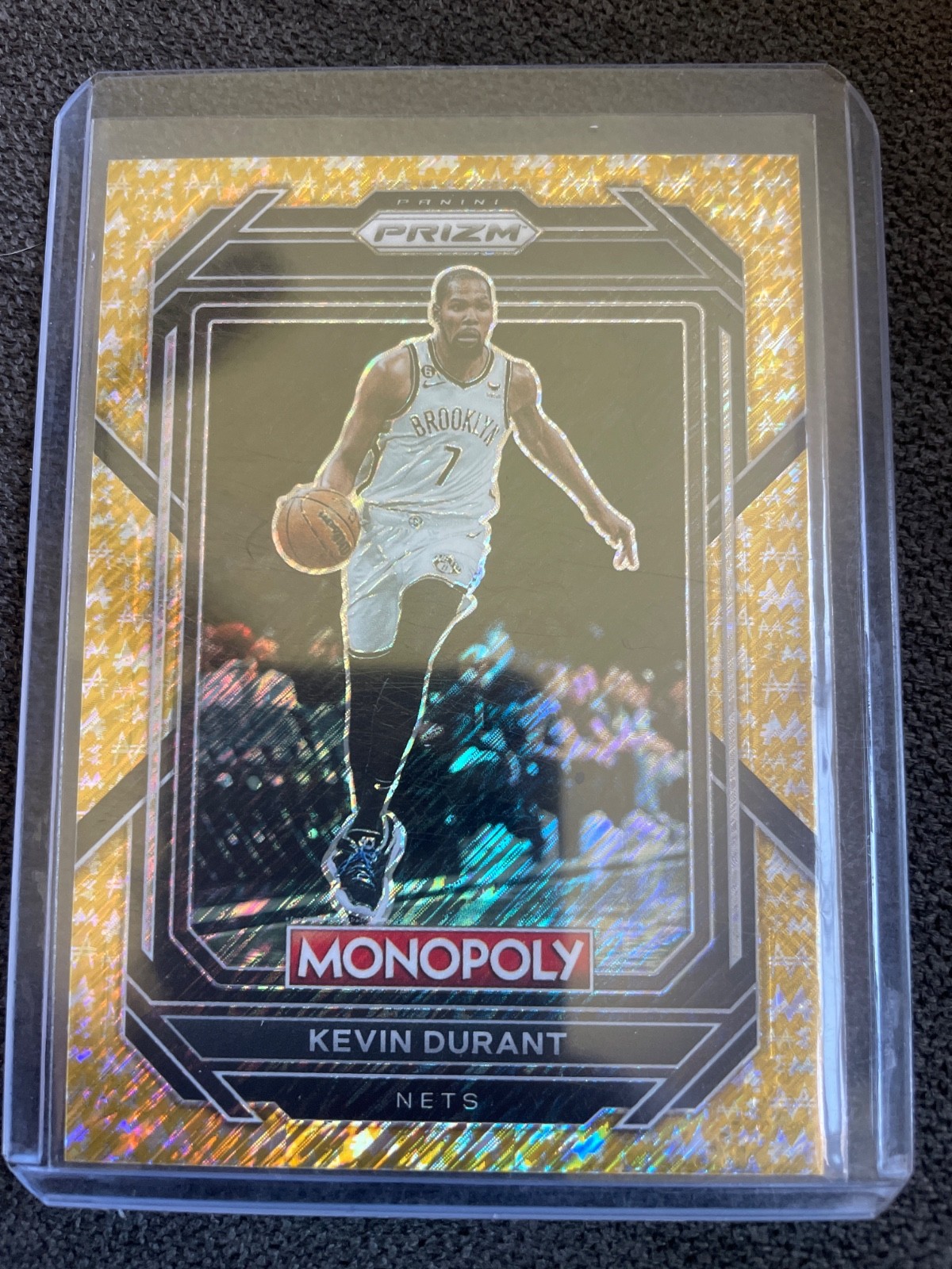 2022-23 Panini Monopoly Prizm Gold Money Shimmer 168/500 #7 Kevin Durant Nets