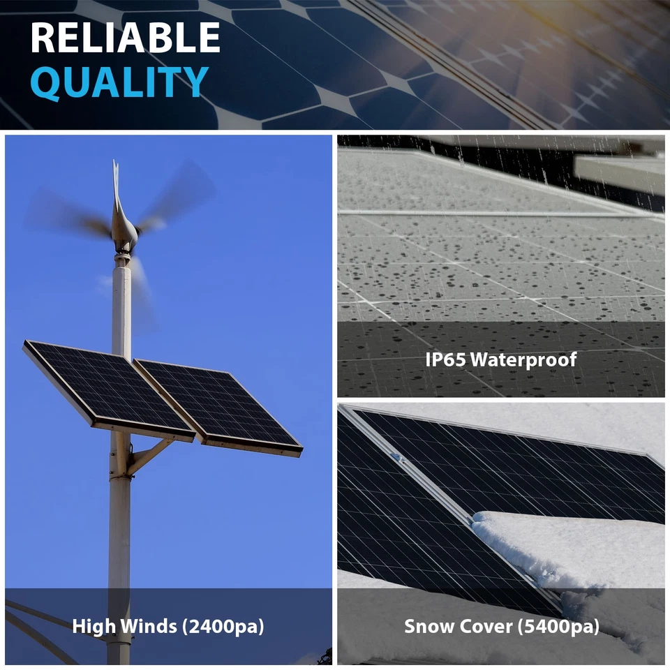 Panel solar monocristalino de alta eficiencia Mighty Max 200 vatios 12 V para cobertizo lejos Foto 4 de 4